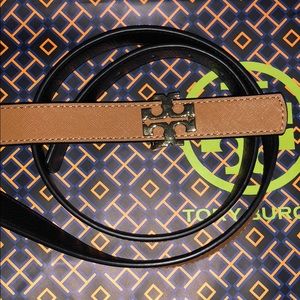Tory Burch belt blk and tan sz M